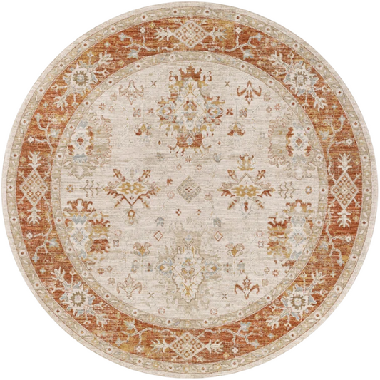 Elegant Oriental Rug – Stain-Resistant, High-Low Pile, Machine Woven with Fringed Detailing