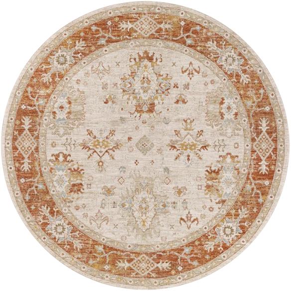 Elegant Oriental Rug – Stain-Resistant, High-Low Pile, Machine Woven with Fringed Detailing