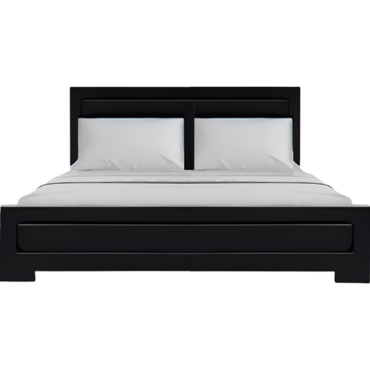 Neutral-Colored Solid Wood Queen Size Low Profile Platform Bed