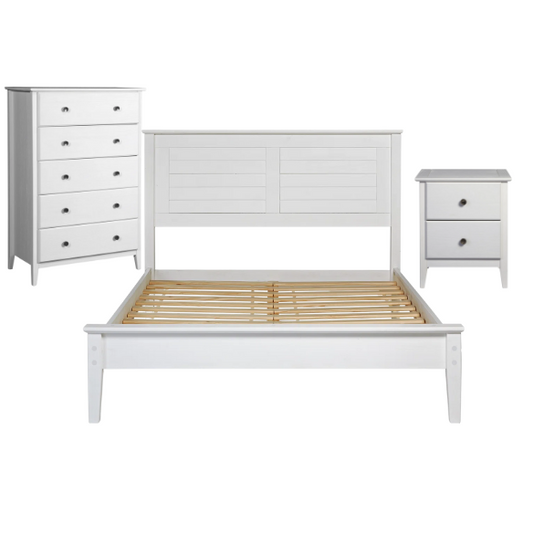 Brushed Wooden Full Double Size Bed and Bedroom Set – Elegant Design with Sturdy Construction and Rustic Charm