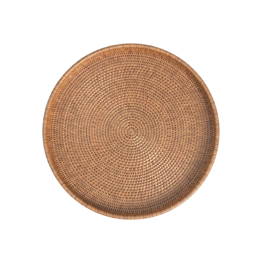 Wicker Serving Tray – Coastal-Inspired, Natural Rattan Design for Dining & Decor