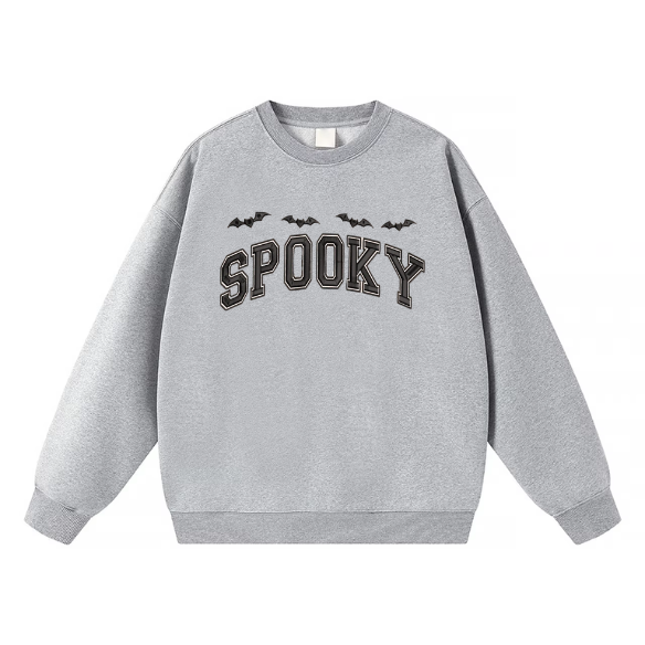 Spooky Bats Embroidered Crewneck Sweatshirt