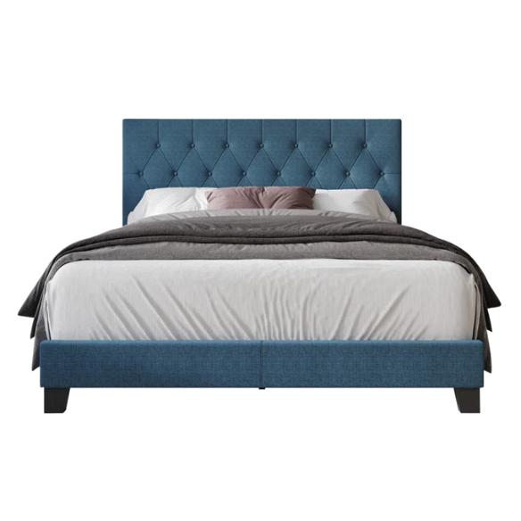 Elegant Upholstered King Size Bed with Button Tufted Headboard – A Perfect Blend of Comfort and Style for Any Bedroom