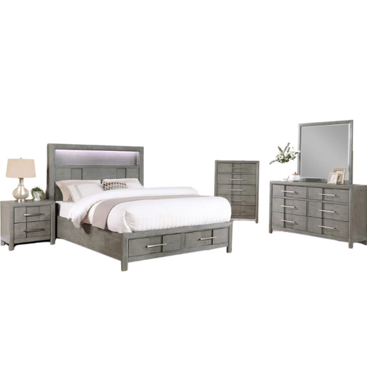 Elegant Wooden 3-Piece Full Double Size Bedroom Set – Includes Bed, Chest, and Two Nightstands with Timeless Craftsmanship