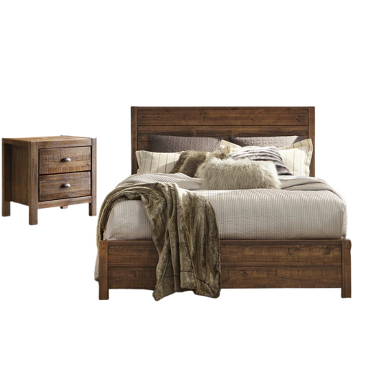 Stylish Wooden Twin 2-Piece Bedroom Set: Elegant Design for Cozy and Functional Spaces