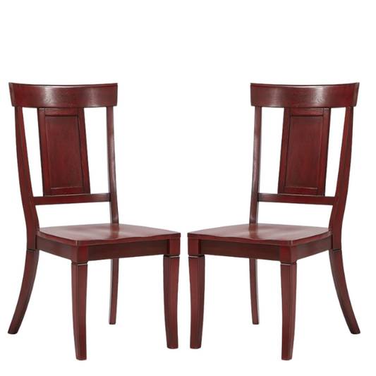 Solid Wood Slat Back Dining Chairs (Set of 2) – Farmhouse Style Seating