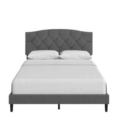 Modern Button-Tufted Queen Size Upholstered Platform Bed with Sleek Design
