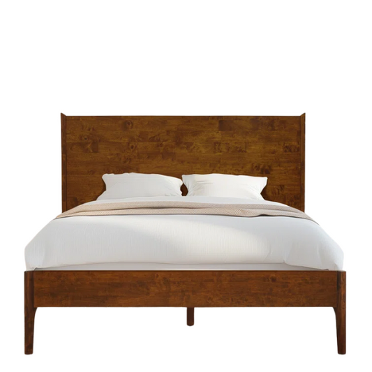 Timeless Solid Wood King Size Bed Frame with Headboard – Scandinavian Platform Design for Effortless Elegance and Comfort