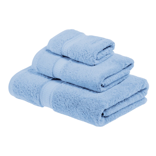 Luxury Pale Blue Egyptian Cotton 3-Piece Towel Set – 800 GSM Plush and Highly Absorbent Bath Towels