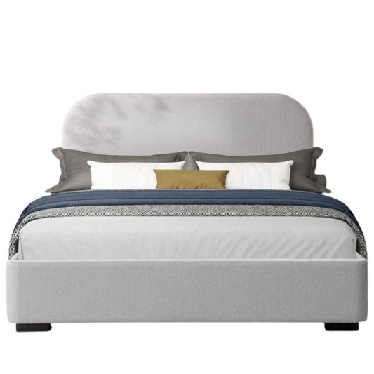 Bouclé Platform Bed with Arched Headboard – Modern Design, Easy Assembly, and Superior Comfort for King Size