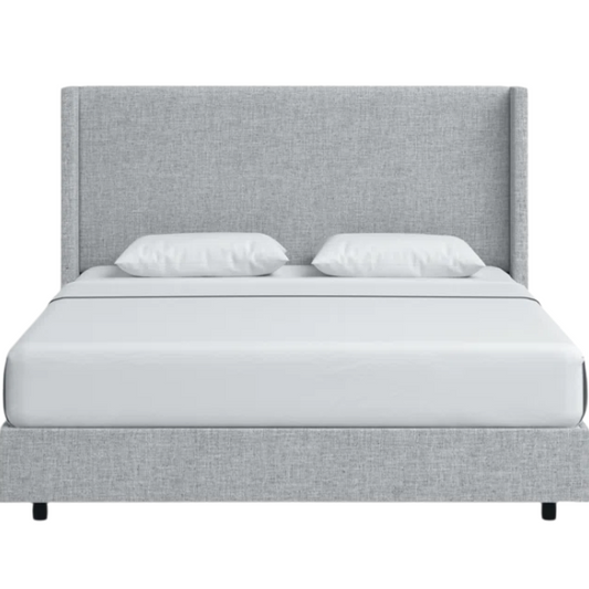 Cozy and Sleek Modern Queen Size Upholstered Wingback Bed