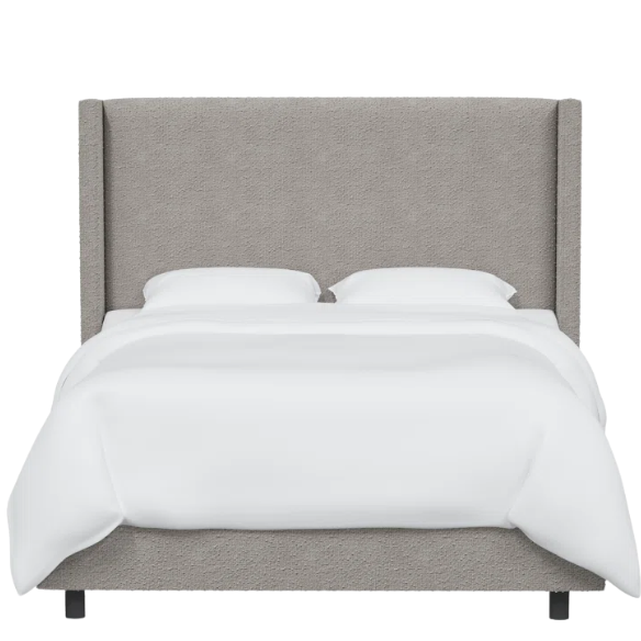Cozy and Sleek Modern Queen Size Upholstered Wingback Bed