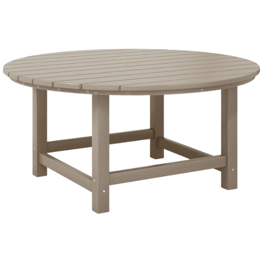 Outdoor Conversation Table – Stylish, Weather-Resistant Recycled Plastic Table with Slat-Style Top for Patios and Gardens