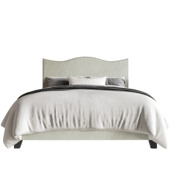 Sleek Upholstered Standard Bed – Full/Double Size in Solid Color Polyester with Stylish, Versatile Design