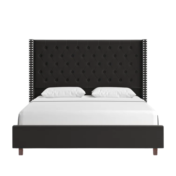 Queen Size Upholstered Velvet Bed – The Epitome of Luxury and Comfort with Majestic 61.4-Inch Extra-High Headboard