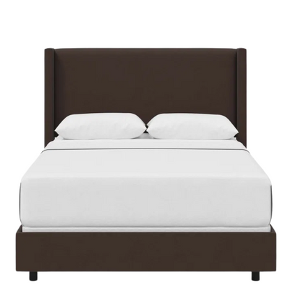 Cozy and Sleek Modern Queen Size Upholstered Wingback Bed