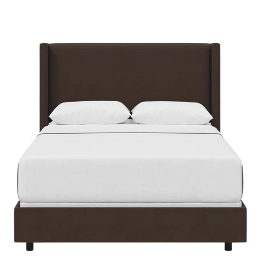 Cozy and Sleek Modern Queen Size Upholstered Wingback Bed