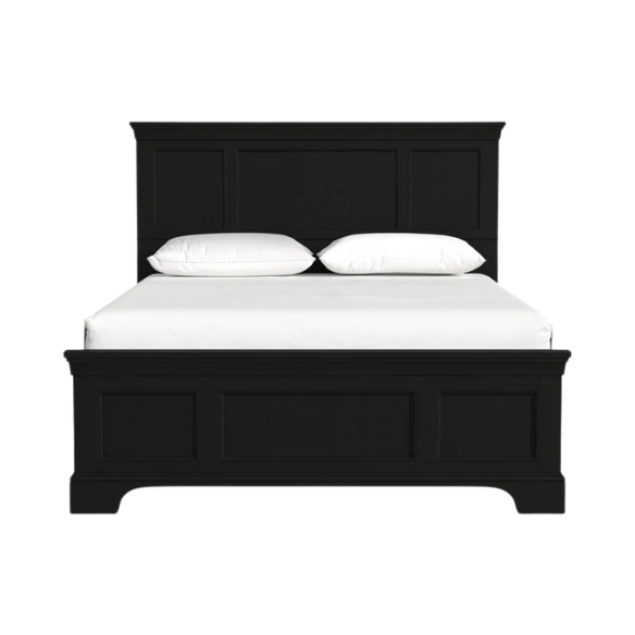 Queen Size Solid Wood Bed with Polished Finish and Classic Design