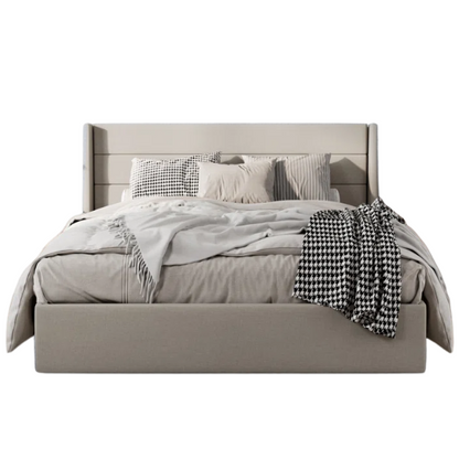 Luxurious Linen Upholstered Hydraulic Lift-Up Storage Platform Bed – Full/Double Size with Sleek Design & Maximized Space