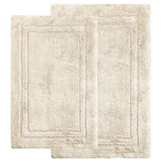 Sand Cotton 2-Piece Bath Rug Set – Plush, Non-Slip, Highly Absorbent Rugs (20" x 30" & 24" x 36")