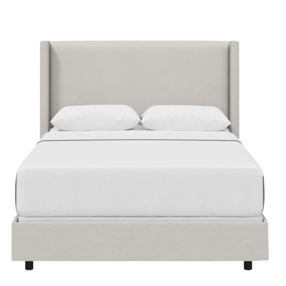 Cozy and Sleek Modern Queen Size Upholstered Wingback Bed