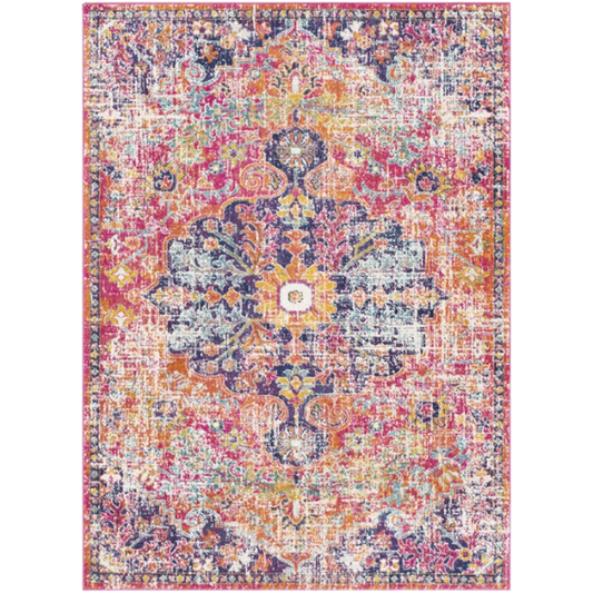Timeless Traditional Woven Area Rug – Machine-Woven Polypropylene, Medium Pile, Durable and Easy to Clean