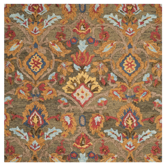 Tufted Wool Area Rug – Luxurious Floral Design