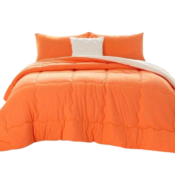 Reversible Ultra-Soft Comforter Set – Jersey Knit, Breathable, and Fluffy with Lightweight Down Alternative & Matching Pillowcase