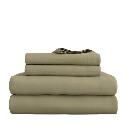 Sage Deep Pocket Microfiber Sheet Set – 4-Piece Soft, Wrinkle-Free Bedding with Pillowcases
