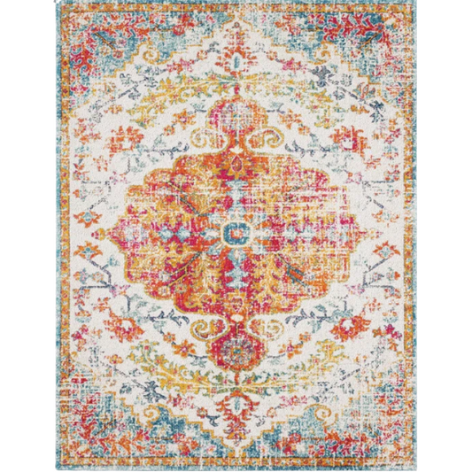 Timeless Traditional Woven Area Rug – Machine-Woven Polypropylene, Medium Pile, Durable and Easy to Clean