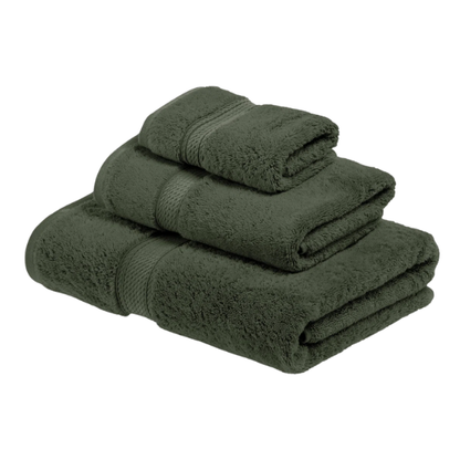 Luxury Olive Drab Egyptian Cotton 3-Piece Towel Set – 800 GSM Plush and Highly Absorbent Bath Towels