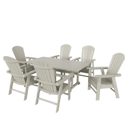 7-Piece Eco-Friendly All-Weather Outdoor Dining Set with Armchairs – Comfortable, Stylish, and Durable for Your Patio or Backyard