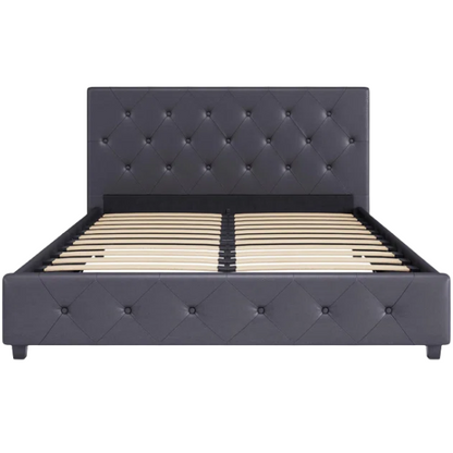 Luxurious Faux Leather Platform Bed – Full Double Size with Sleek Modern Design