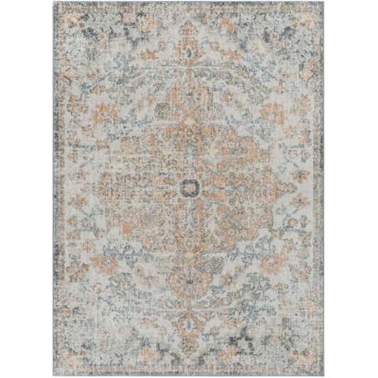 Timeless Traditional Woven Area Rug – Machine-Woven Polypropylene, Medium Pile, Durable and Easy to Clean