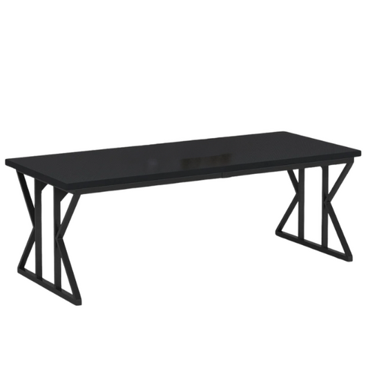 Farmhouse Dining Table for 6-8 People – Rectangular Wood Kitchen Table with X-Shaped Accents, Spacious & Multifunctional for Dining, Office, or Gathering