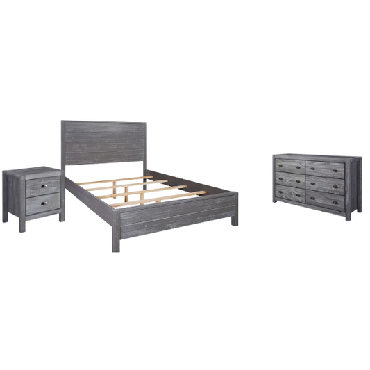 Rustic Solid Wood 3-Piece Full Double Size Bedroom Set – Timeless Charm with Durable Craftsmanship and Warm, Natural Finish