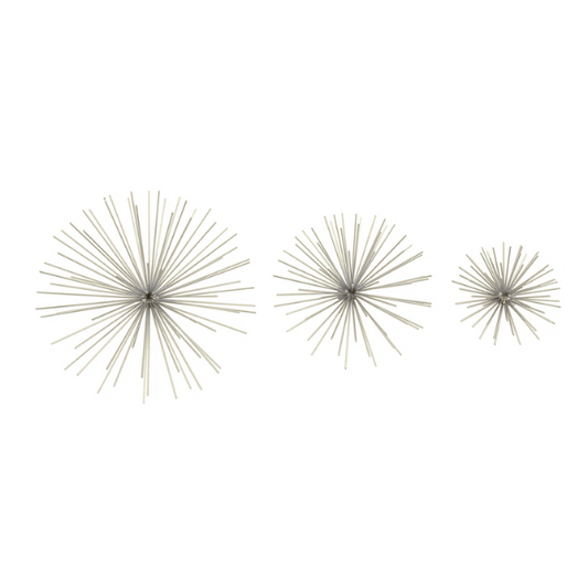 Metal 3D Long Spike Wall Décor Set – Contemporary Sunburst Design for Living Room, Entryway & Bedroom Accent