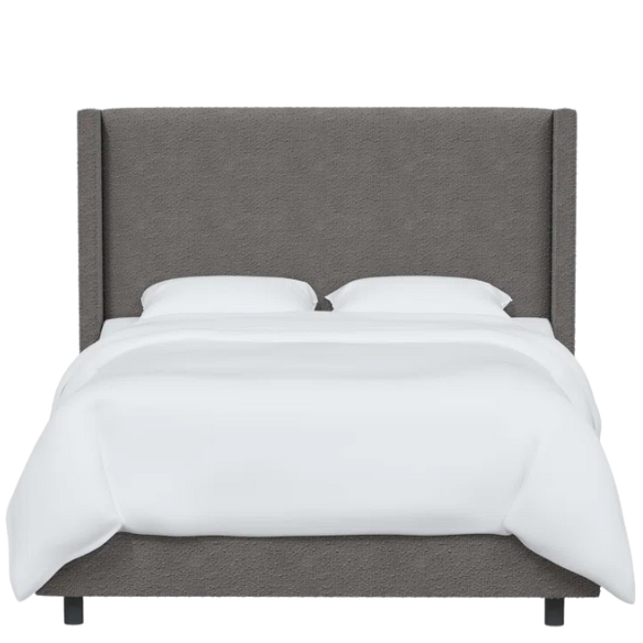 Cozy and Sleek Modern Queen Size Upholstered Wingback Bed