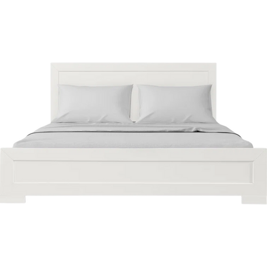 Neutral-Colored Solid Wood Queen Size Low Profile Platform Bed