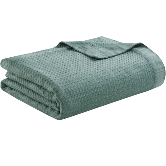 Teal Egyptian Cotton Quilted Blanket – Soft, Breathable & All-Season Comfort