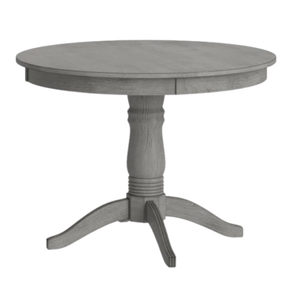 Round Pedestal Base Dining Table – Vintage Farmhouse Style with Distressed Finishes, Compact Design for Small Spaces, Timeless Classic Elegance