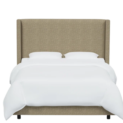 Cozy and Sleek Modern Queen Size Upholstered Wingback Bed