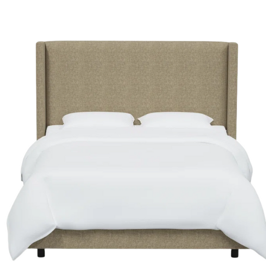 Cozy and Sleek Modern Queen Size Upholstered Wingback Bed