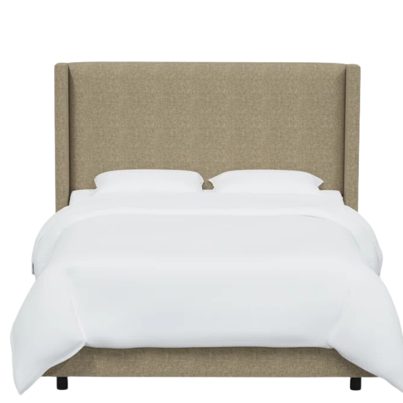 Cozy and Sleek Modern Queen Size Upholstered Wingback Bed