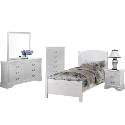 Elegant Polish Wooden Louis Philippe Style 5-Piece Full Double Size Bedroom Set – Timeless Design with Classic Charm and Luxurious Craftsmanship