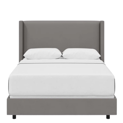 Cozy and Sleek Modern Queen Size Upholstered Wingback Bed