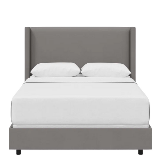 Cozy and Sleek Modern Queen Size Upholstered Wingback Bed