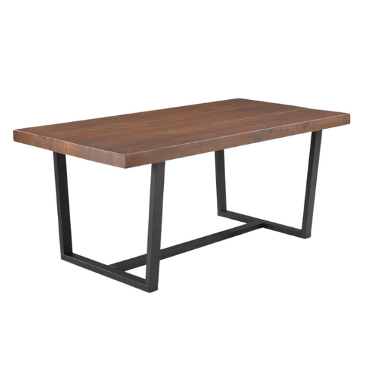 72-Inch Solid Wood Distressed Dining Table – Rustic Industrial Charm for Any Dining Room