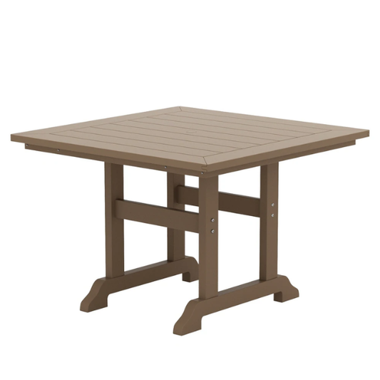 All-Weather Outdoor 43" Square Dining Table – Durable, Eco-Friendly, and UV-Resistant Patio Dining Table with Umbrella Hole