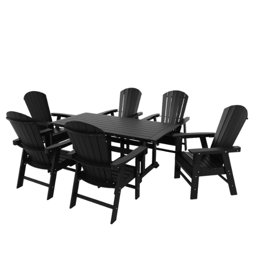 7-Piece Eco-Friendly All-Weather Outdoor Dining Set with Armchairs – Comfortable, Stylish, and Durable for Your Patio or Backyard